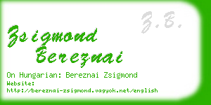 zsigmond bereznai business card